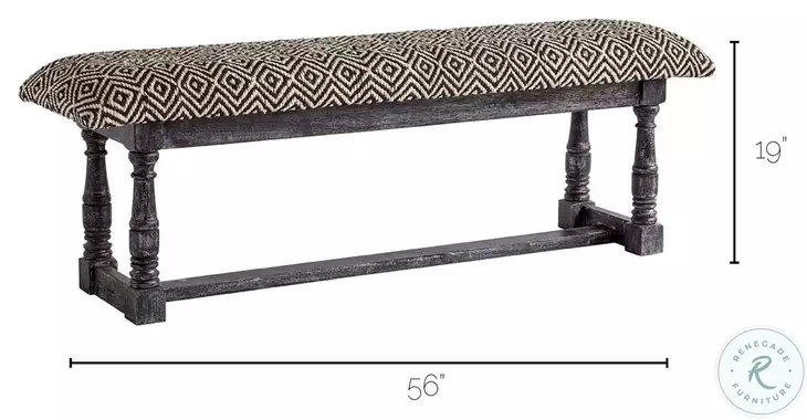 Denison Beige Woven Bench