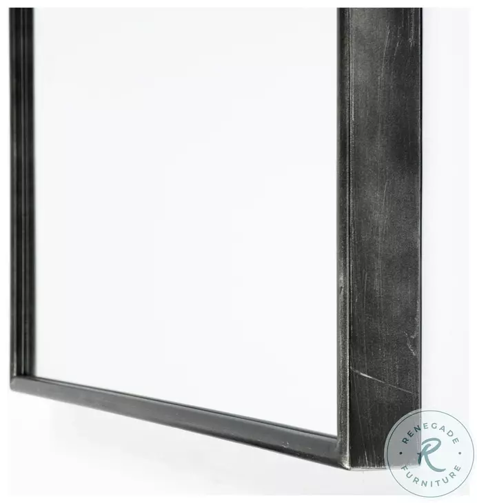 Agatha Black Metal Frame Full Length Rounded Arch Mirror