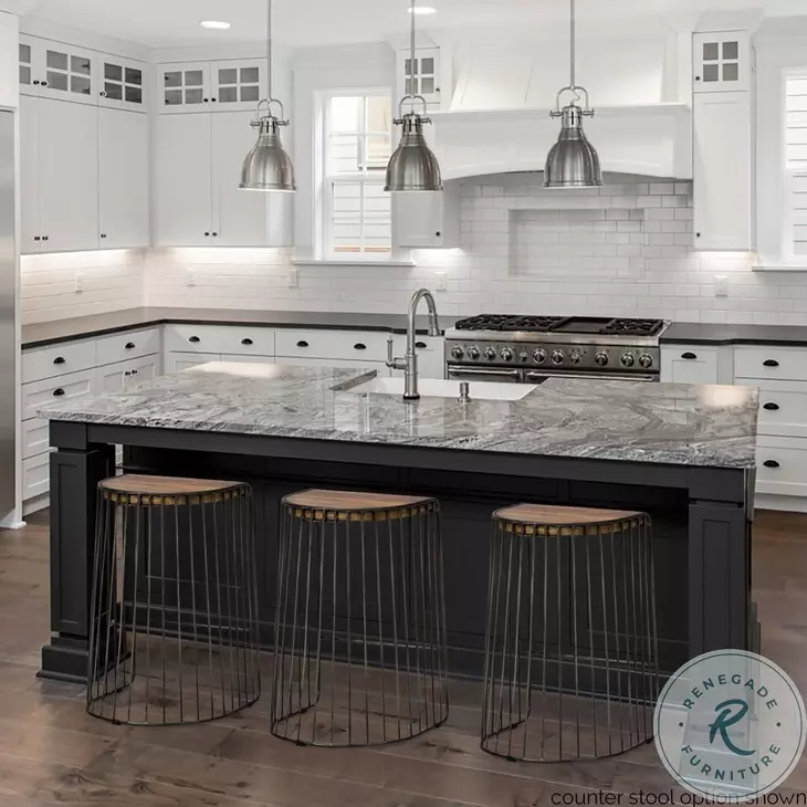 Seagram Brown Wood And Black Metal Bar Stool