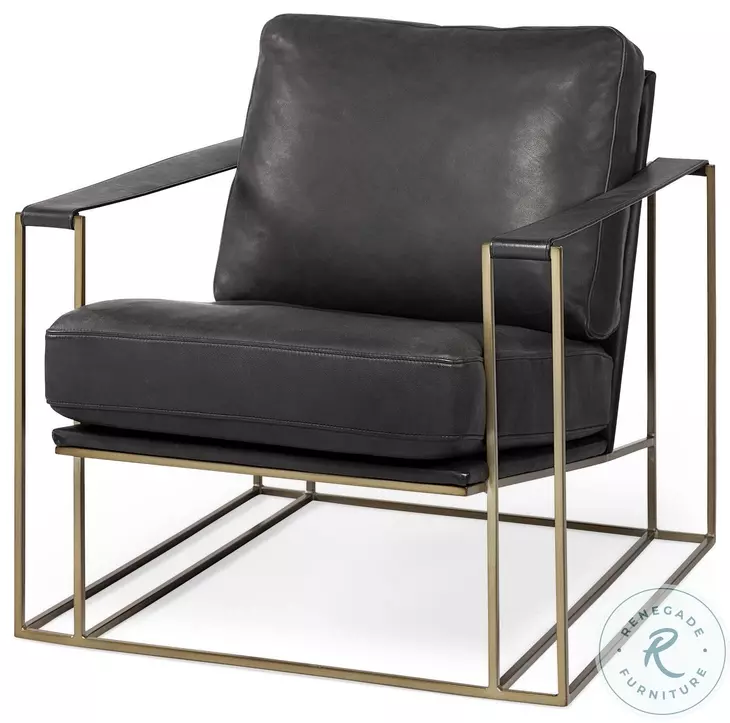 Watson Black Leather Accent Chair
