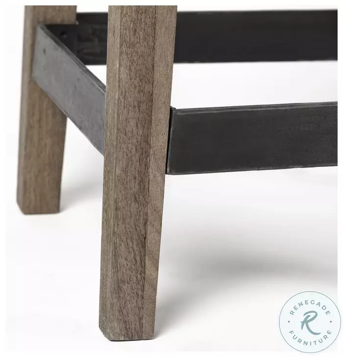 Nell Brown Wood And Black Metal Counter Height Stool