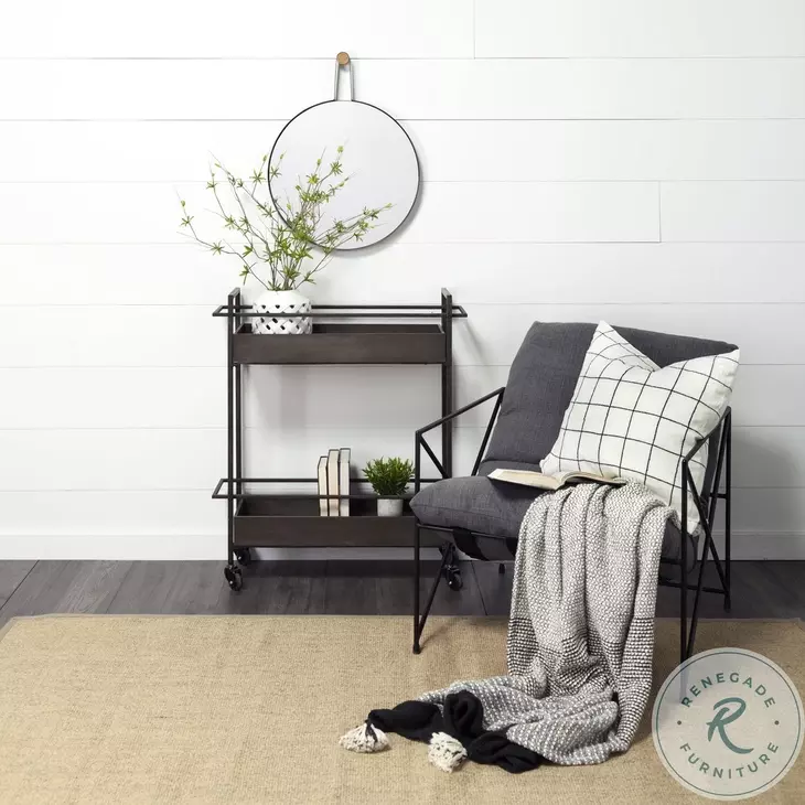 Collie Black Metal Round Mirror