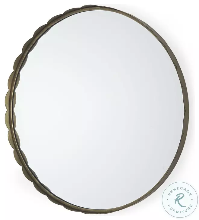 Adelaide Gold Scallop Edge Round Mirror