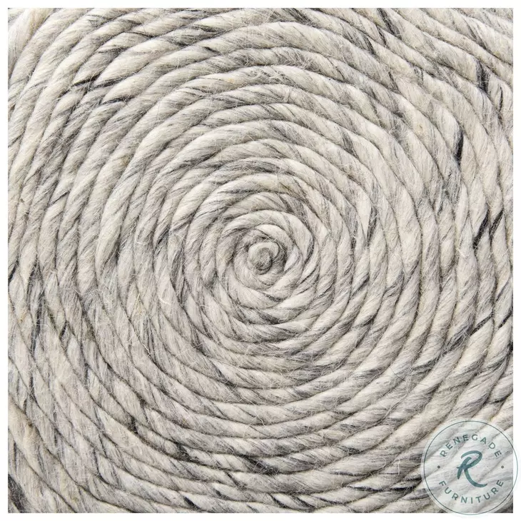 Esfera Beige Chevron Woven Round Pouf