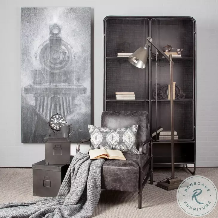 Klaus Dark Brown Polished Mesh Door Display Cabinet