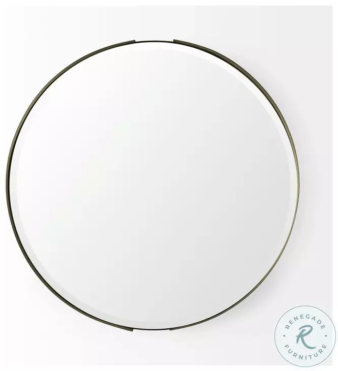 Adrianna Gold Metal Round Mirror