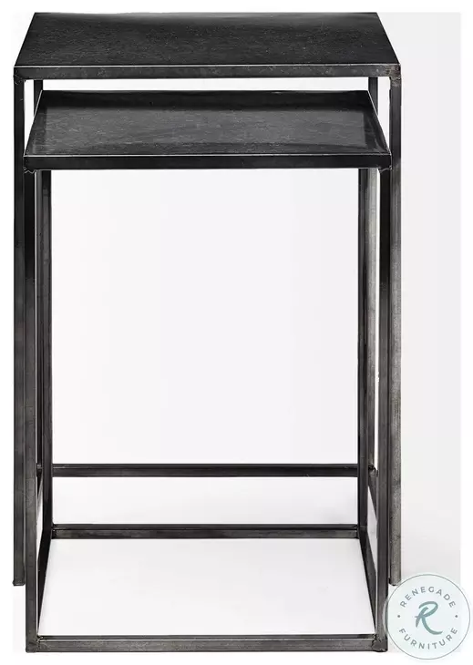 Kasey Galvanized Metal Nesting Accent Table Set Of 2