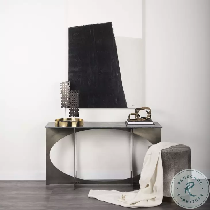 Zahavi Gray Hair On Hide 23" Ottoman