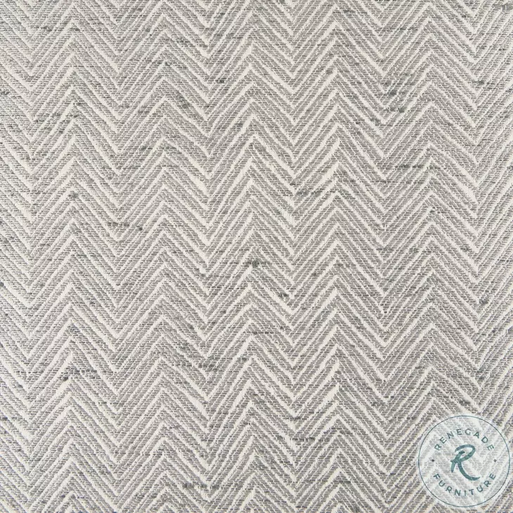 Charlotte Gray Herringbone Fabric Bench