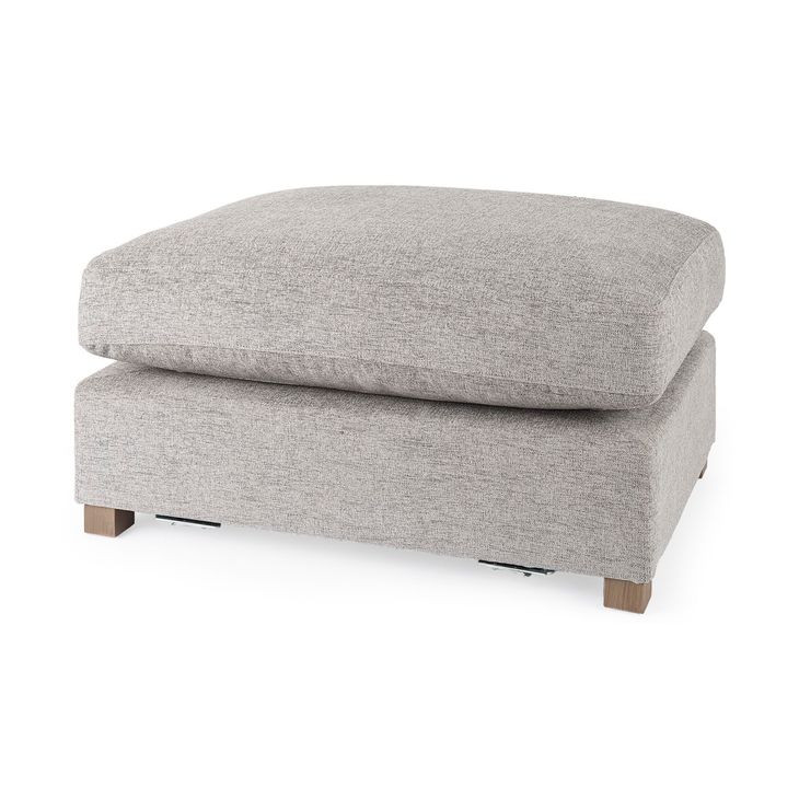 Valence Medium Gray Performance Fabric Rectangular Ottoman