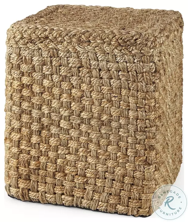 Aylin Brown Jute Square Pouf