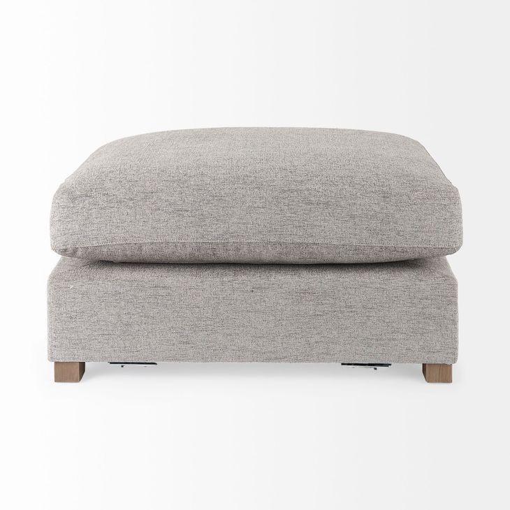 Valence Medium Gray Performance Fabric Rectangular Ottoman