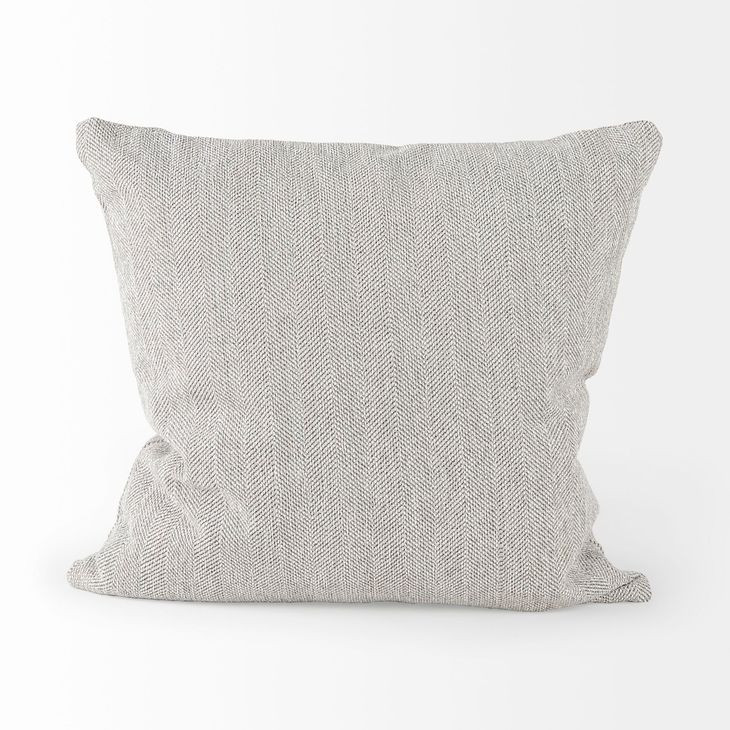 Valence Light Gray Performance Fabric Throw Pillow