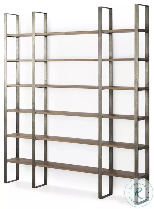 Taunton Medium Brown Wood 6 Tier Shelving Unit