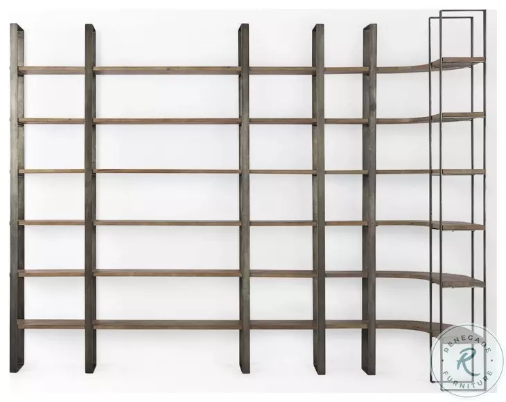 Taunton Medium Brown Wood 6 Tier Shelving Unit