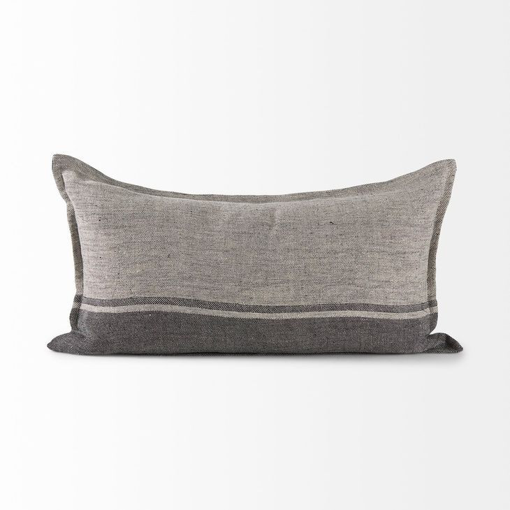 Zadie Light and Dark Gray 14 x 26" Decorative Pillow Cover
