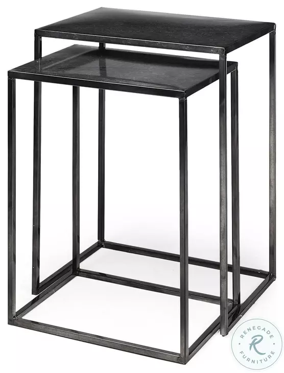 Kasey Galvanized Metal Nesting Accent Table Set Of 2