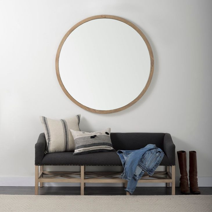 Bergen Dark Gray Upholstered 60" Bed Bench with Nailhead Trim