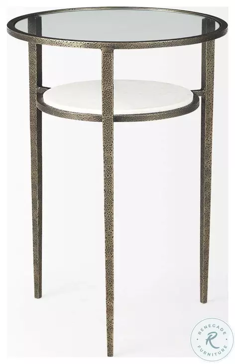 Felicity Glass Top And Antique Gold Iron Occasional Table Set