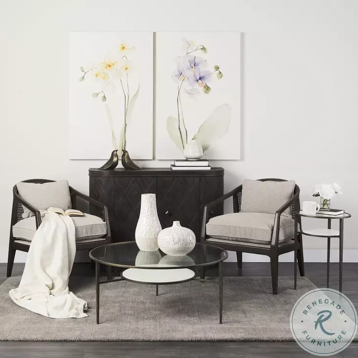 Felicity Glass Top And Antique Gold Iron Side Table