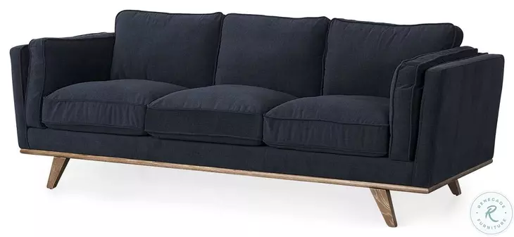 Brooks Navy Blue Fabric Sofa