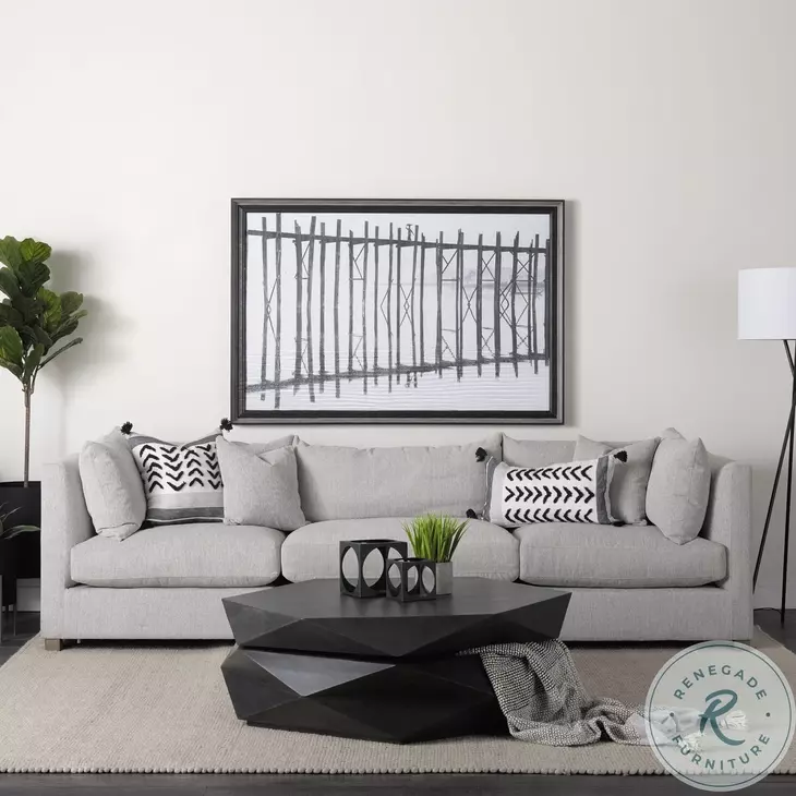 Arreto Black Hexagonal Hinged Storage Large Coffee Table