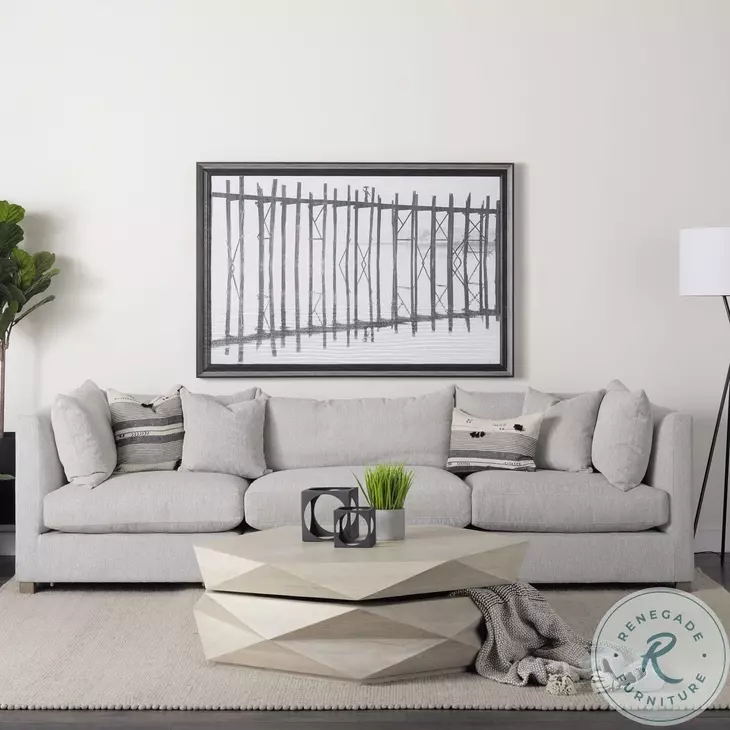 Arreto White Hexagonal Hinged Storage Large Coffee Table