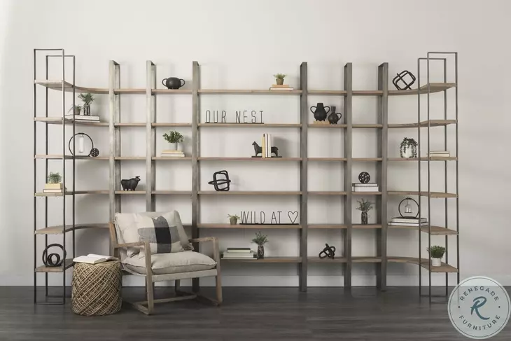 Taunton Medium Brown Wood 6 Tier Shelving Unit