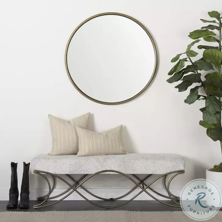 Piper Gold Small Round Wall Mirror