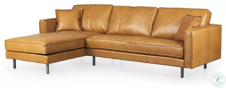 D'Arcy Tan Leather Sectional