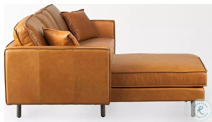 D'Arcy Tan Leather Sectional