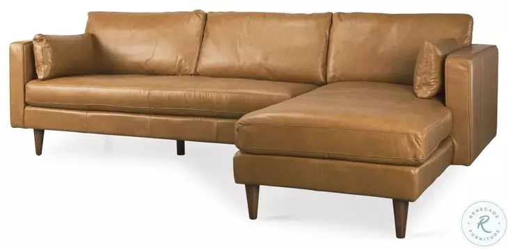 Elton Tan Leather Sectional