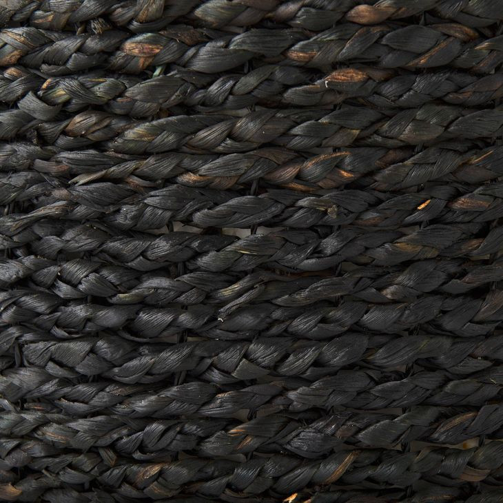 Dina Black Performance Fabric Round Pouf