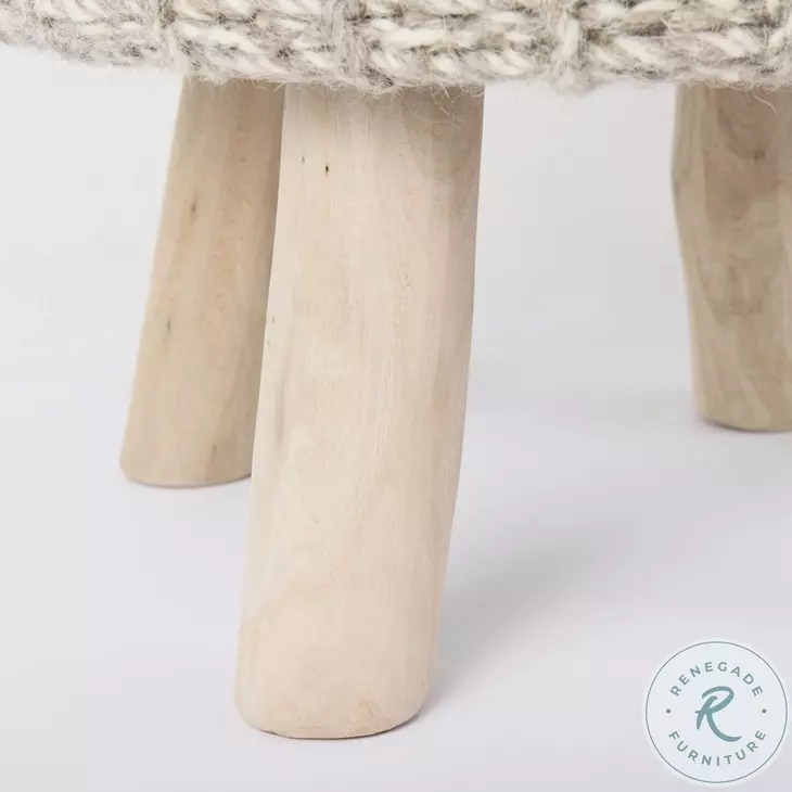 Bina Taupe Wool Stool