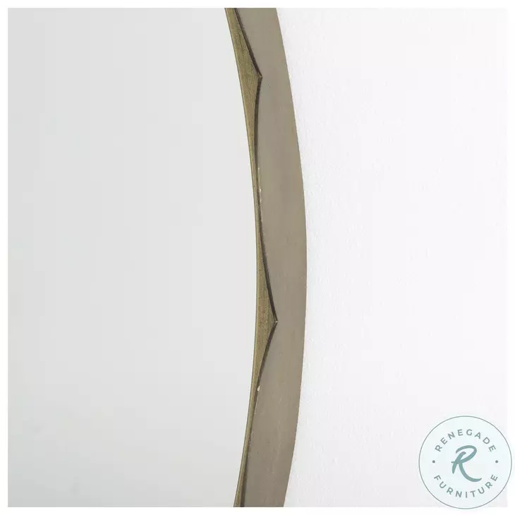 Adelaide Gold Scallop Edge Round Mirror