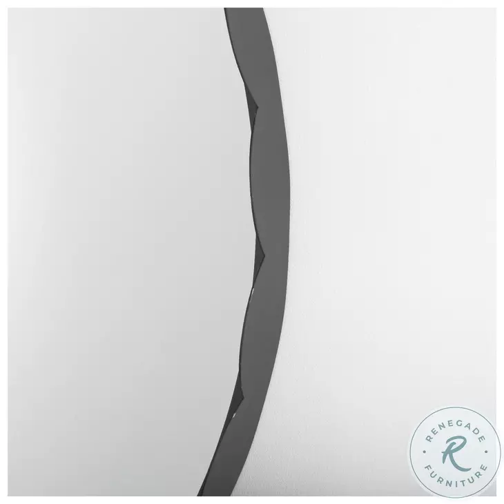 Adelaide Black Scallop Edge Round Mirror