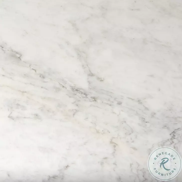 Laurent White Marble And Gold Metal 48" Dining Table