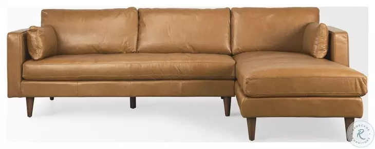 Elton Tan Leather Sectional