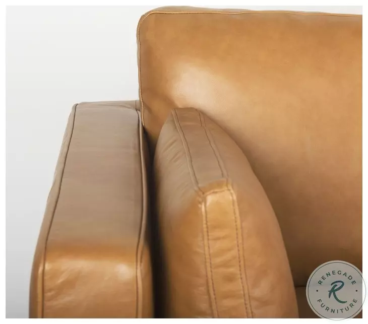 Elton Tan Leather Sectional
