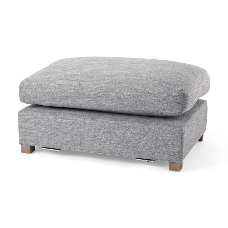 Valence Castlerock Gray Rectangular Ottoman