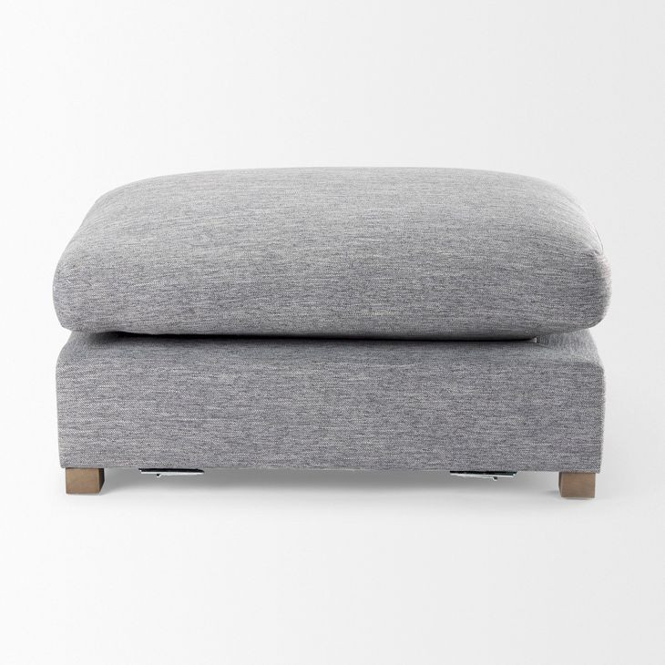 Valence Castlerock Gray Rectangular Ottoman