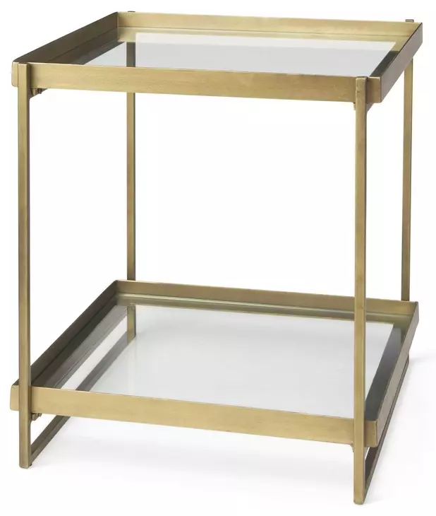 Trey Gold Square Accent Table