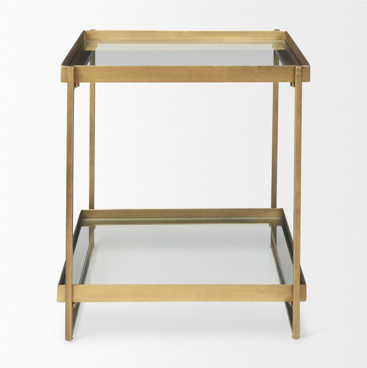 Trey Gold Square Accent Table