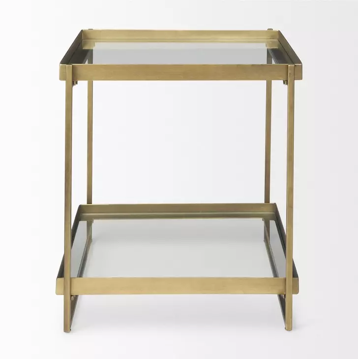 Trey Gold Square Accent Table