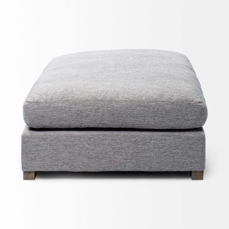 Valence Castlerock Gray Square Ottoman