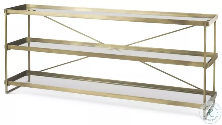 Trey Glass And Gold Metal Console Table
