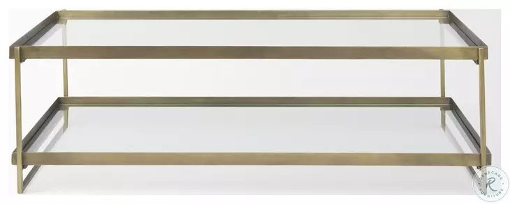Trey Glass And Gold Metal Rectangular Coffee Table