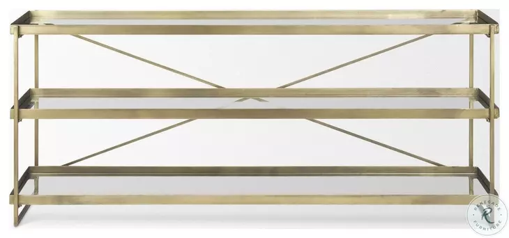 Trey Glass And Gold Metal Console Table
