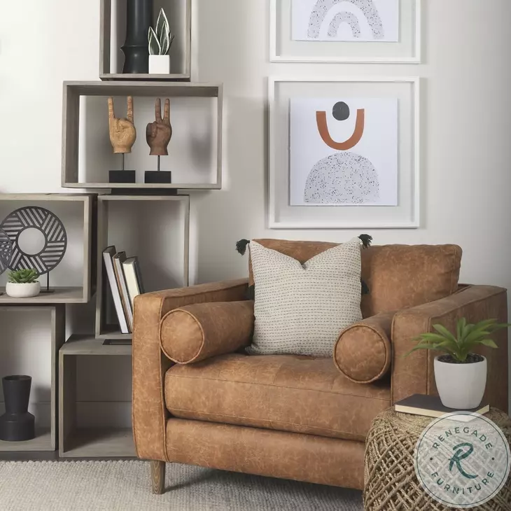 Allium Brown Handwoven Wool Cylindrical Pouf