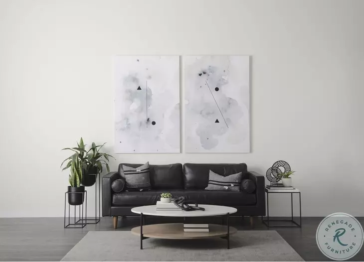 Svend Black Leather Sofa